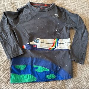 Mini Biden Outer Space Appliqué Long-Sleeved Tee size 6-7y.